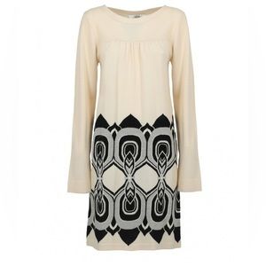 Tibi Merino Wool Cream & Black Sweater Dress‎ *Like New
